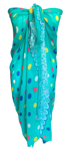 Blue Polka Dot Chiffon Sarong