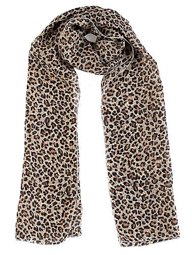 Leopard Print Chiffon Scarf
