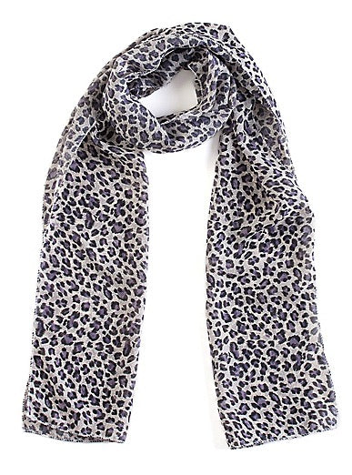 Purple Leopard Print Chiffon Scarf